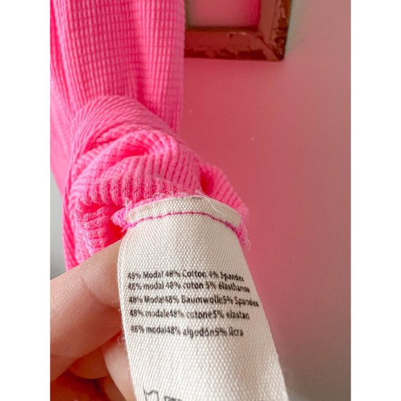 NEW Vintage Souls Free People Neon Pink Solid Vortex Maxi T-Shirt Dress - XL - Picture 7 of 7